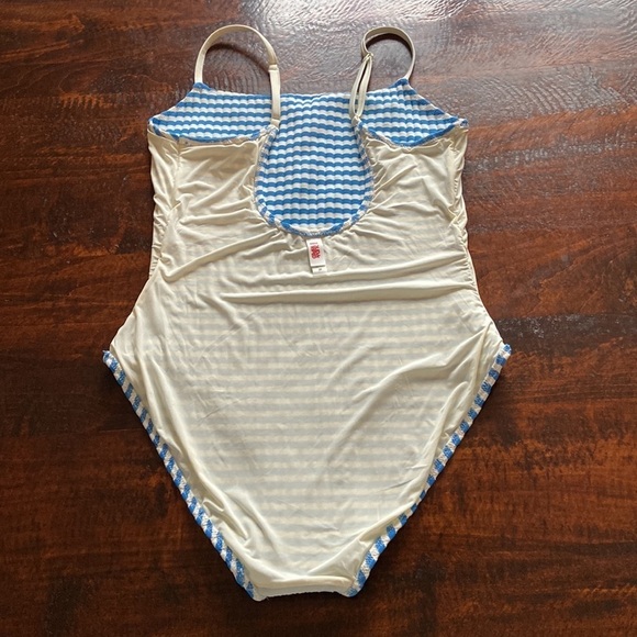 Solid & Striped The Nina One Piece Swimsuit Azure Stripe Size XL - Picture 8 of 16